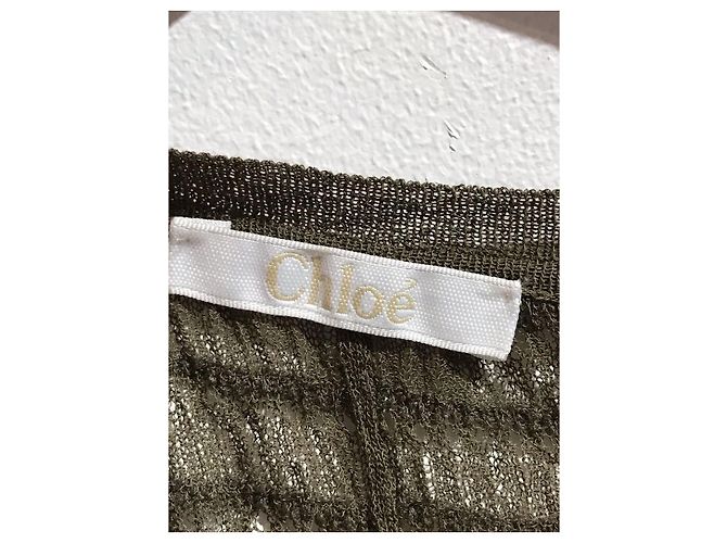 Top de punto Chloé de algodón caqui XS - vista 4
