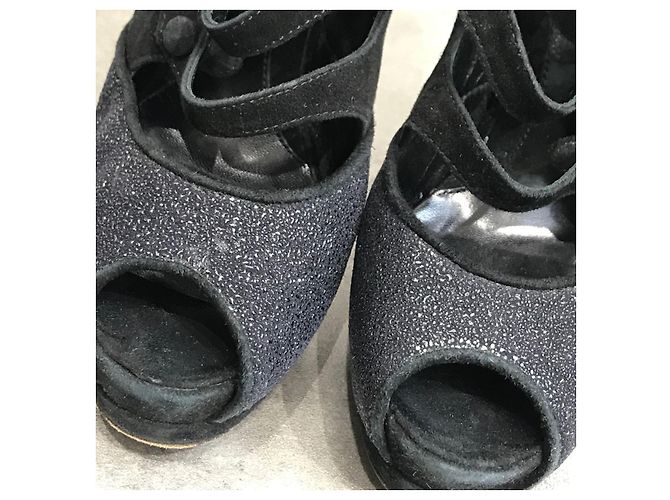 Fendi Black Suede Open Toe Boots Size 36 - view 3