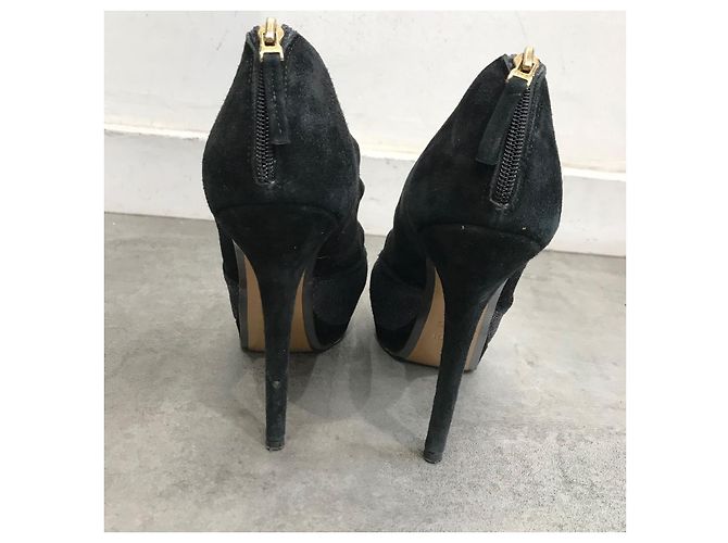 Fendi Black Suede Open Toe Boots Size 36 - view 4
