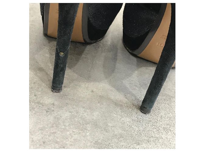 Fendi Black Suede Open Toe Boots Size 36 - view 5