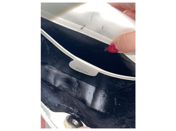 Borsa a mano Gucci in pelle vernice bianca con logo GG Bianco - vista 8