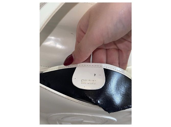 Borsa a mano Gucci in pelle vernice bianca con logo GG Bianco - vista 9