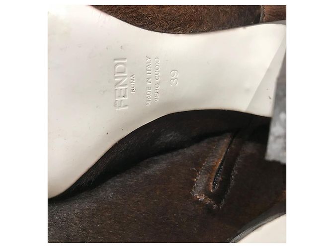 Botas Fendi de piel de becerro marrón Talla 39 Castaño - vista 7