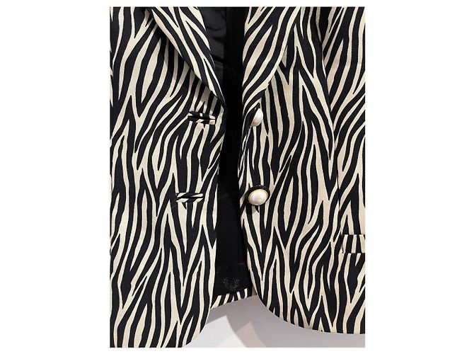 Jacke Gianni Versace zèbre T.34 Schwarz - Ansicht 2