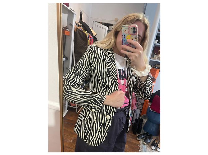 Jacke Gianni Versace zèbre T.34 Schwarz - Ansicht 4
