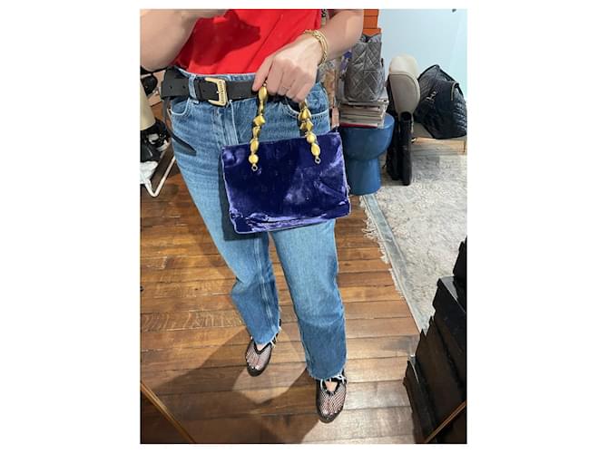 Gianni Versace Borsa Versace velluto viola Porpora - vista 2