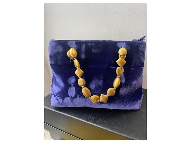 Gianni Versace Borsa Versace velluto viola Porpora - vista 7