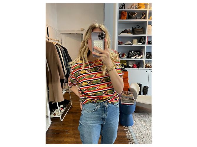 T-shirt in cotone a righe Hermès Multicolore M - vista 2
