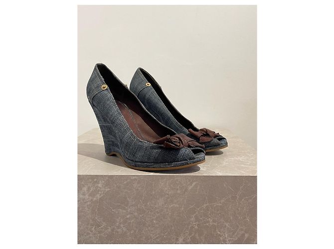 Décolleté Miu Miu in denim T.39 Blu - vista 2