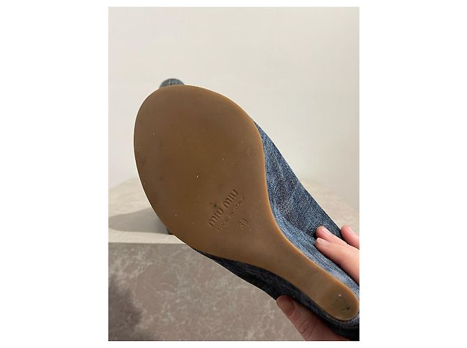 Décolleté Miu Miu in denim T.39 Blu - vista 6