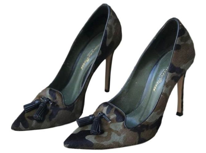 Décolleté Gianvito Rossi camouflage T.35,5 Cachi - vista 8