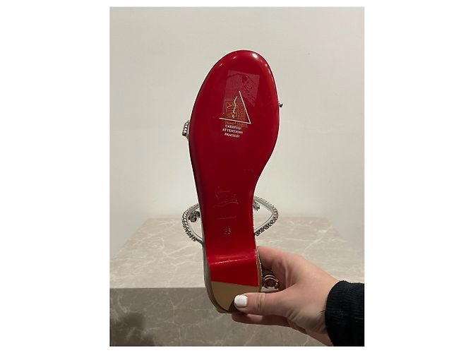 Christian Louboutin Sandali Louboutin Argento T.38 - vista 5