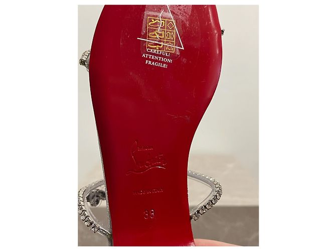Christian Louboutin Sandali Louboutin Argento T.38 - vista 6