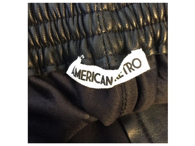 Autre Marque Short American Retro em couro T.38 Preto - vista 3