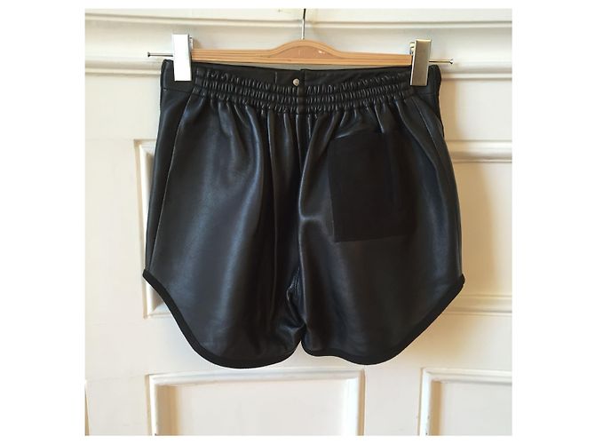 Autre Marque Short American Retro em couro T.38 Preto - vista 4