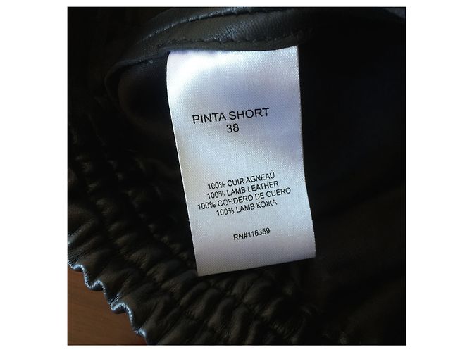 Autre Marque Short American Retro em couro T.38 Preto - vista 5