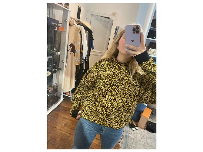 Medusa Pull Versace léopard T.40 Jaune - vue 2