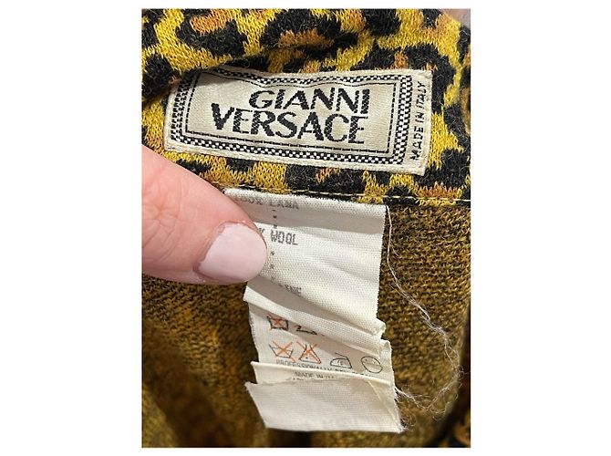 Medusa Pull Versace léopard T.40 Jaune - vue 5