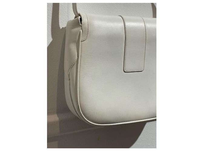 Borsa a tracolla Gucci in pelle bianca con logo GG Bianco - vista 10