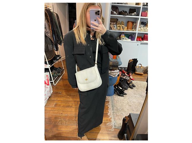 Borsa a tracolla Gucci in pelle bianca con logo GG Bianco - vista 13