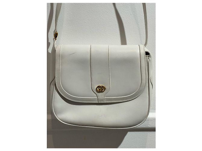 Borsa a tracolla Gucci in pelle bianca con logo GG Bianco - vista 4