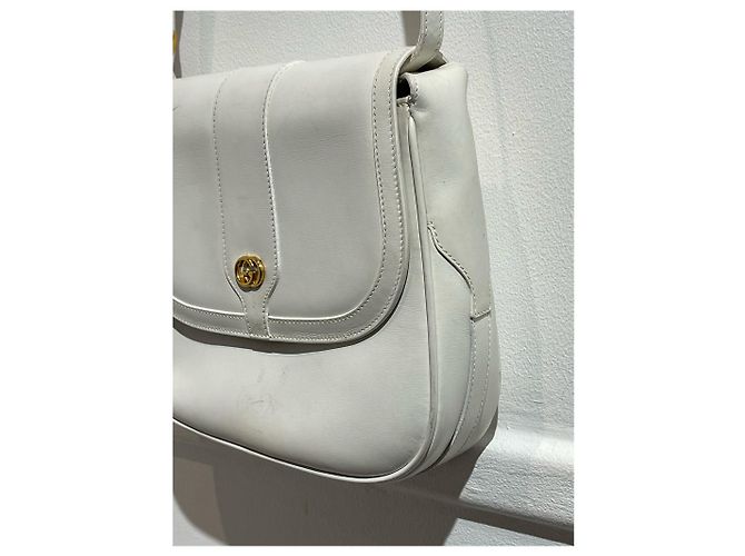 Borsa a tracolla Gucci in pelle bianca con logo GG Bianco - vista 6