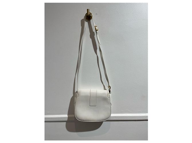Borsa a tracolla Gucci in pelle bianca con logo GG Bianco - vista 8