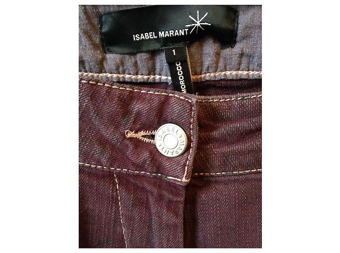Jeans Isabel Marant Prune T.1 Dark red - view 4