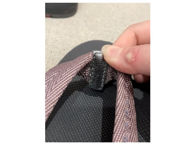 Prada Flip Flops aus Stoff Grau Größe 35 - Ansicht 6
