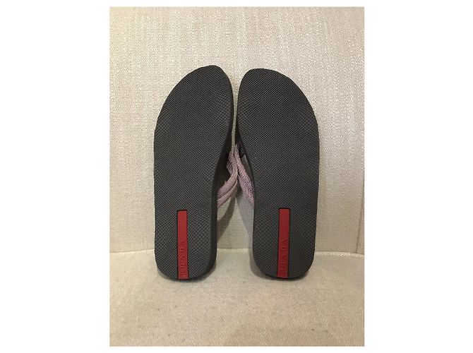 Prada Flip Flops aus Stoff Grau Größe 35 - Ansicht 7