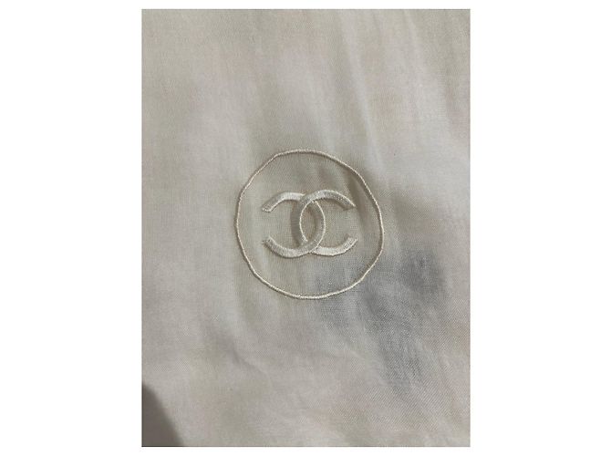 Chanel Scarf White Modal and Cashmere with CC Logo - view 2