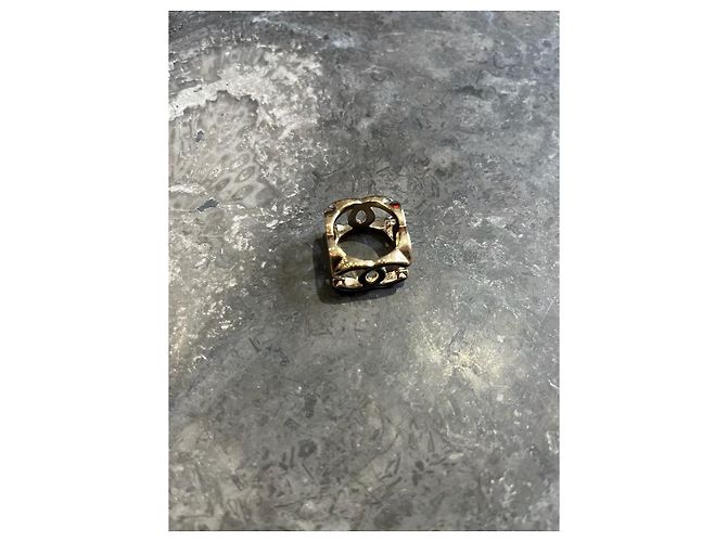 Chanel CC Logo Ring Gold und Schwarze Harz Größe 53 Golden - Ansicht 3