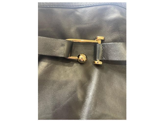 Falda Gucci cuero negro T.34 - vista 2