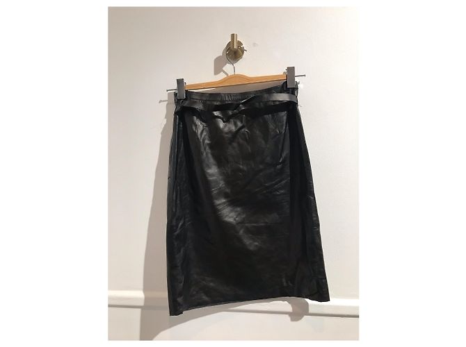 Falda Gucci cuero negro T.34 - vista 4