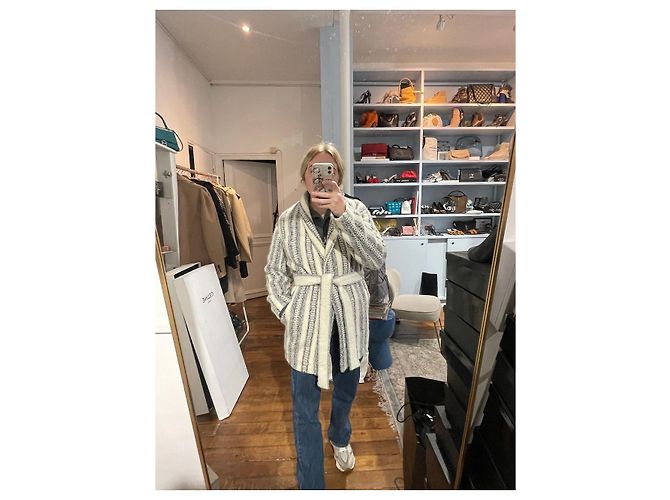 Iro Strickjacke mit Streifen Beige XS - Ansicht 6
