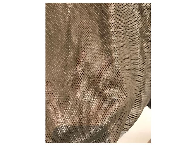Pull Hermès en laine beige et cuir M - vue 3