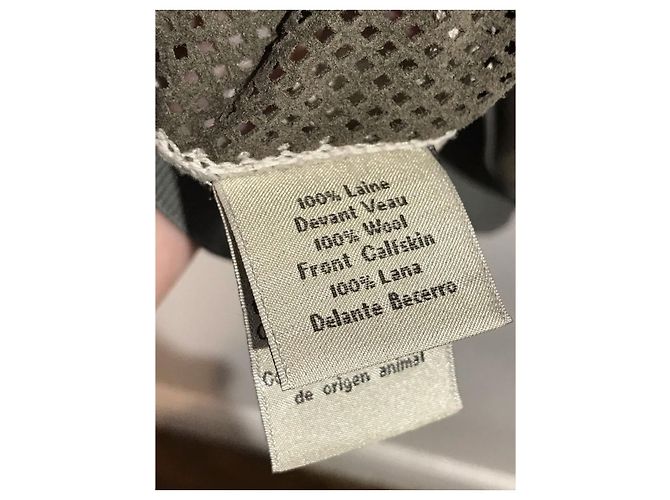 Pull Hermès en laine beige et cuir M - vue 5