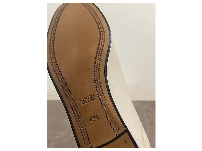 Mocassini Gucci bianchi T.41,5 Bianco - vista 7