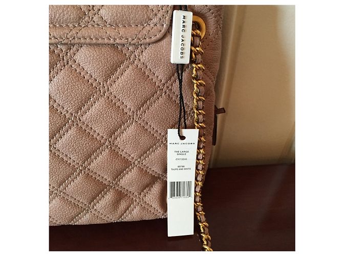 Bolsa Marc Jacobs de couro acolchoado rosa e ecru - vista 4