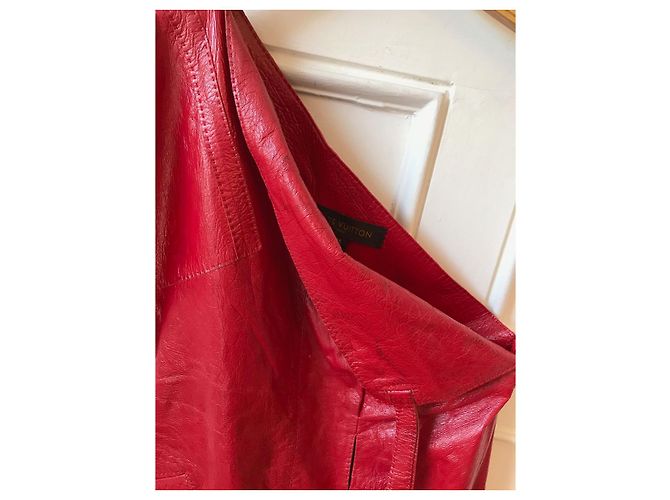 Vestido Louis Vuitton de cuero T.36 Roja - vista 2