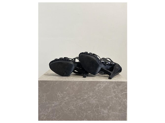 Sandali Yves Saint Laurent neri T 39.5 Nero - vista 6