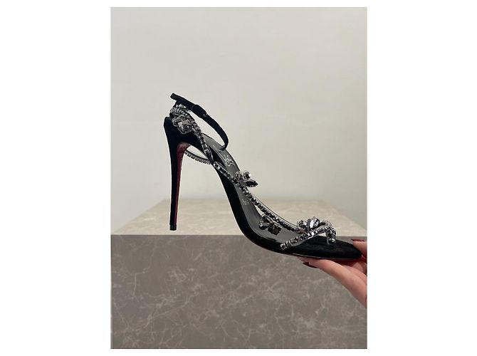 Christian Louboutin Sandali Louboutin neri T.38 NUOVI Nero - vista 4