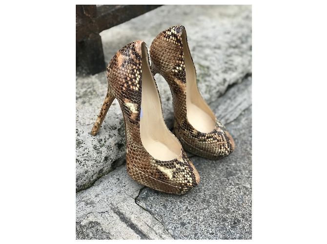 Escarpines Jimmy Choo python T.35,5 Beige - vista 2