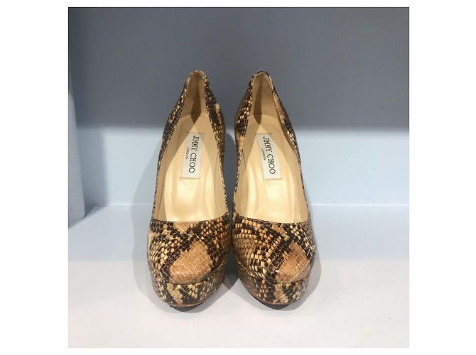 Escarpines Jimmy Choo python T.35,5 Beige - vista 3
