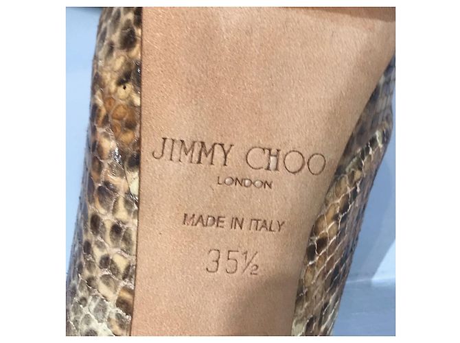 Escarpines Jimmy Choo python T.35,5 Beige - vista 6