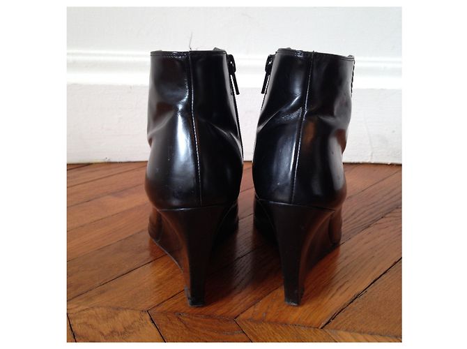 Stivaletti Givenchy in pelle nera con zeppa 39 Nero - vista 4
