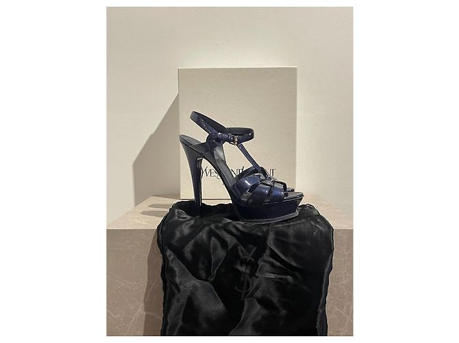 Sandali Saint Laurent Tribute T.38 Blu - vista 9