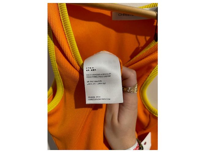 Autre Marque Kleid Christopher Esber orange T.38 - vista 10