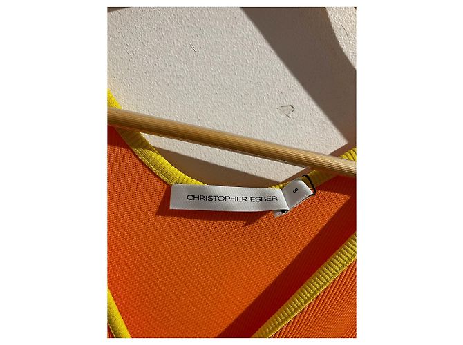 Autre Marque Kleid Christopher Esber orange T.38 - vista 4