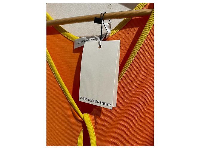 Autre Marque Kleid Christopher Esber orange T.38 - vista 5